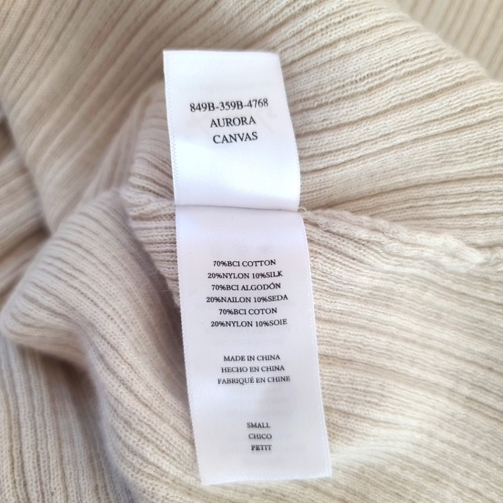 RAILS Aurora Ribbed Cotton Silk Blend Cardigan Top in Canvas - Picture 6 of 10